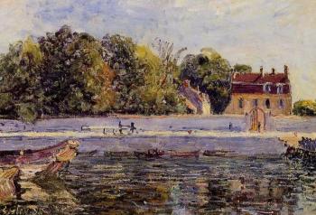 阿爾弗萊德 西斯萊 Saint-Mammes, House on the Canal du Loing 阿爾弗萊德 西斯萊 Saint-Mammes, House on the Canal du Loing